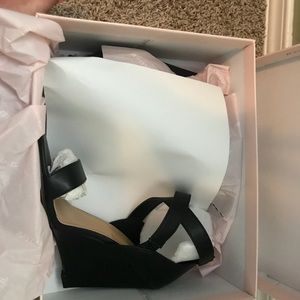 Black wedge sandal